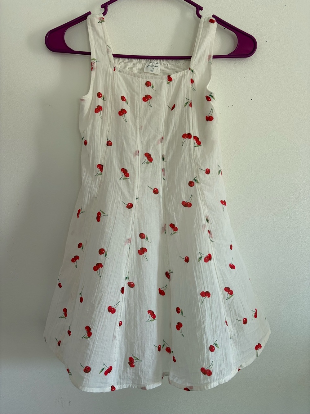Abercrombie Girls' White Cherry Print Sundress